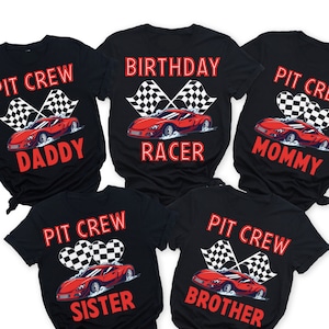 Pit Crew Family Shirts, Fast One Birthday Shirt, Matching Family Birthday Racer Shirt Personalized, Two Fast Tees, Race Car Birthday Tees