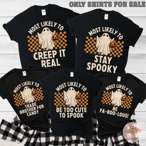 Matching Family Halloween Shirts, Family Group Halloween Shirt, Matching Halloween Outfits Shirts, Family Halloween Costumes, Most Likely To