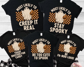 Matching Family Halloween Shirts, Family Group Halloween Shirt, Matching Halloween Outfits Shirts, Family Halloween Costumes, Most Likely To