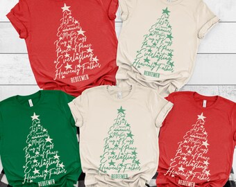 Family Christmas Redeemer Shirts, Christian Holiday T shirt, Matching Church Group Tees, X-mas Youth Group Gift Tshirts, Toddler Youth
