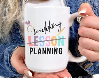 Taza para maestro comprometido, taza de café con diseño de novia, regalo para maestro comprometido, taza para maestro, agradecimiento para maestro, regalo de compromiso para maestro en una boda de maestro