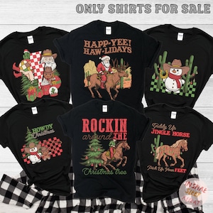 Family Christmas Pajamas, Christmas Pajamas Family Matching, Western Christmas PJS, Horse Family Christmas Shirts, Giddy Up Jingle Horse