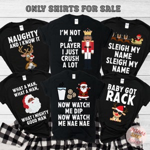 Black Santa Claus Christmas Pajamas, Matching Family Christmas Pajamas, Holiday Pajamas, Christmas PJs Family, Brown Santa Christmas Shirts