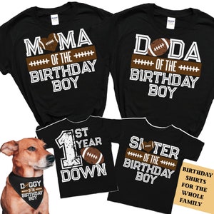 Football Birthday Football Shirts, Football First Birthday Shirt, Heart Football, Boys First Birthday, Football Mom Dad, Family Matching