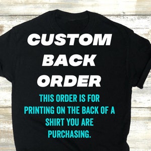 Custom Back or Sleeve Print Order