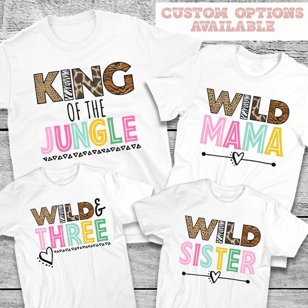 Wild and Three Shirt, 3rd Birthday Shirt, Family Birthday Shirt Set, Young and Wild Set, Girl's Birthday Shirt, Third Birthday, Family, Boy