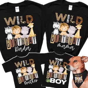 Custom Safari Birthday Shirts, Zoo 1st Birthday Wild One TShirt, Matching Jungle Bday Outfits, Party Animal Shirts, Wild Mama Shirt, Youth