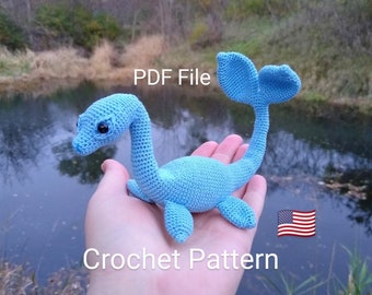 Blue River Nessie Crochet Pattern lochness monster inspired digital download