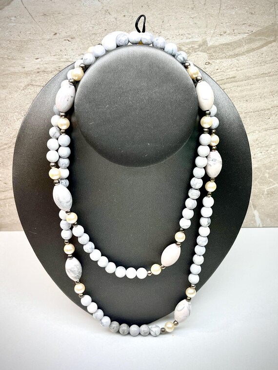 Vintage Picasso Jasper Necklace, Vintage Beaded Picasso Jasper Necklace, Beaded Polished Gemstone Picasso Jasper Necklace, Polished Jasper