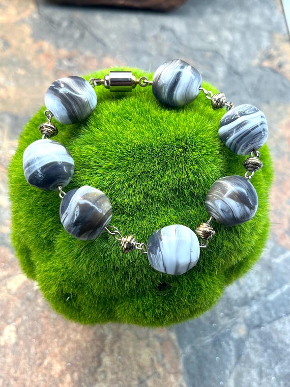 Botswana Agate Bracelet, Gemstone Agate Bracelet, Botswana Gemstone Bracelet, Round Beaded Bracelet, Gemstone Bracelet, Beaded Bracelet,