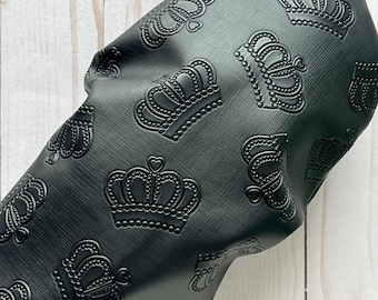 Unique crown embossed leather golf headcovers | black leather | unique golf gifts | golf accessories | golf club covers