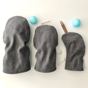 Herringbone golf head covers | golf gifts | golf accessories | golf club covers