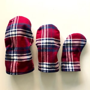 Op maat gemaakte geruite golf hoofddeksels | golfcadeaus | golf accessoires | golfclub covers