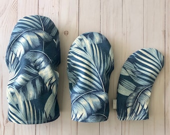 Tropical leaves golf headcovers | golf gifts | golf accessories | golf club covers