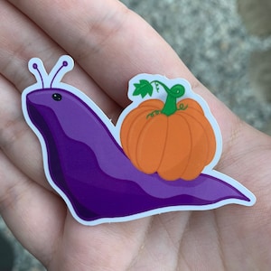 Cute Pumpkin Snail Sticker, snail sticker, pumpkin sticker, vinyl sticker