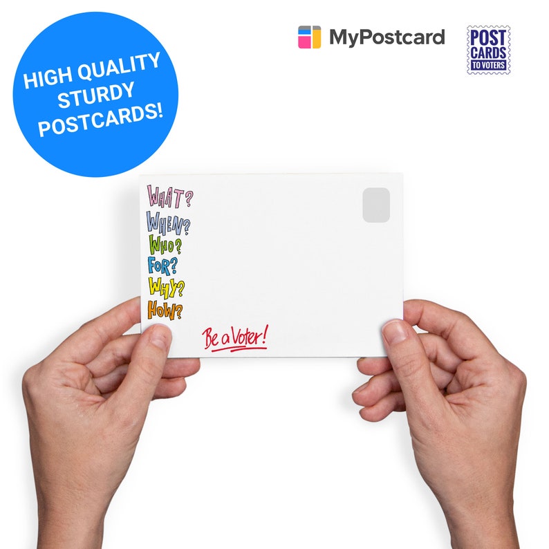 Postcards to Voters Questionnaire Colorful Etsy