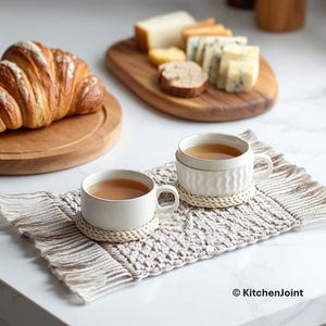 Bohemian Crochet Cotton Placemat: Handwoven Rustic Table Décor.Table Coaster