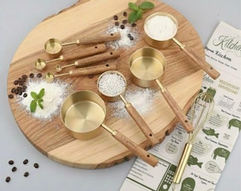 Baking Gift Set  with Gold Whisk, Measuring Cups, Spoons & Kitchen Tea Towel