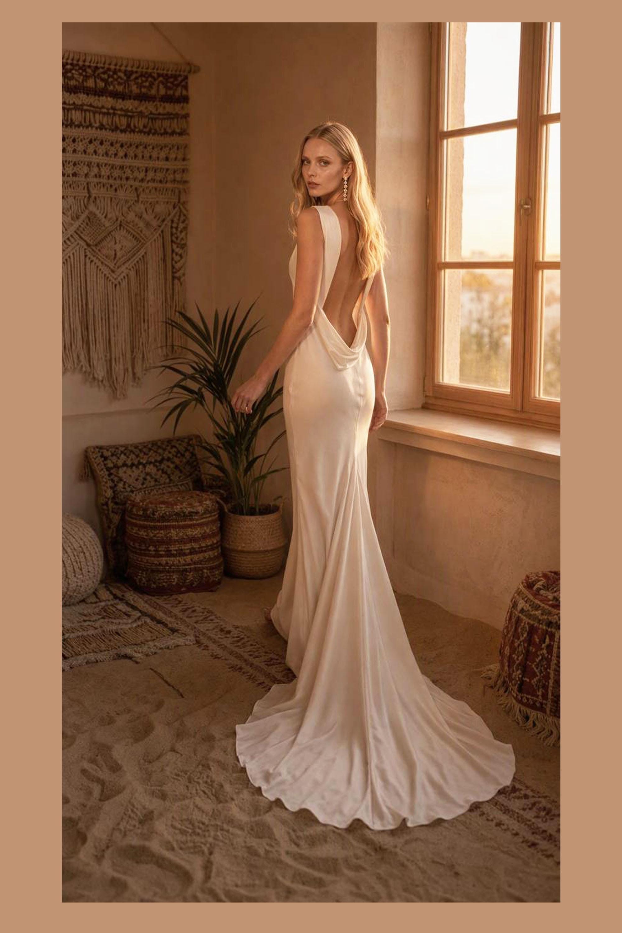 blush backless dress Vintage 80s - 90s Wedding guest WHITE DRESSES Size:6 Months Do Not Bleach