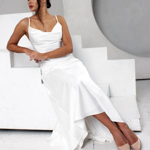 Plain white spaghetti strap dress hot sale