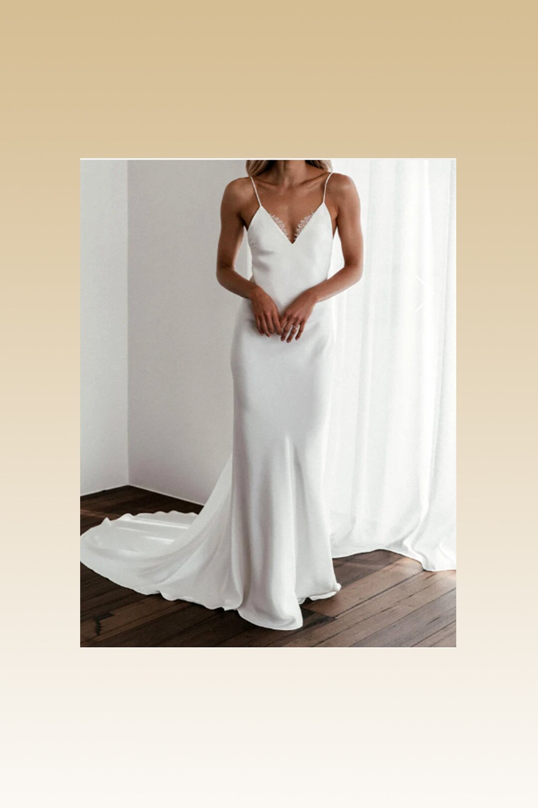 Backless V Neck Lace Straps Simple Cheap Beach Wedding Dresses, WD324