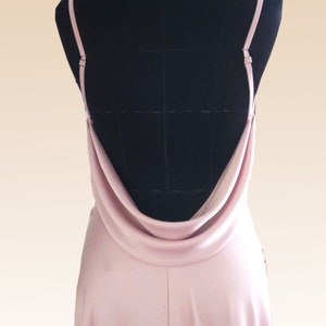 Thea Gown Cowl Neck, Low Back. Silk Crepe Slip Wedding Dress Cut on the  Bias. Minimalist 