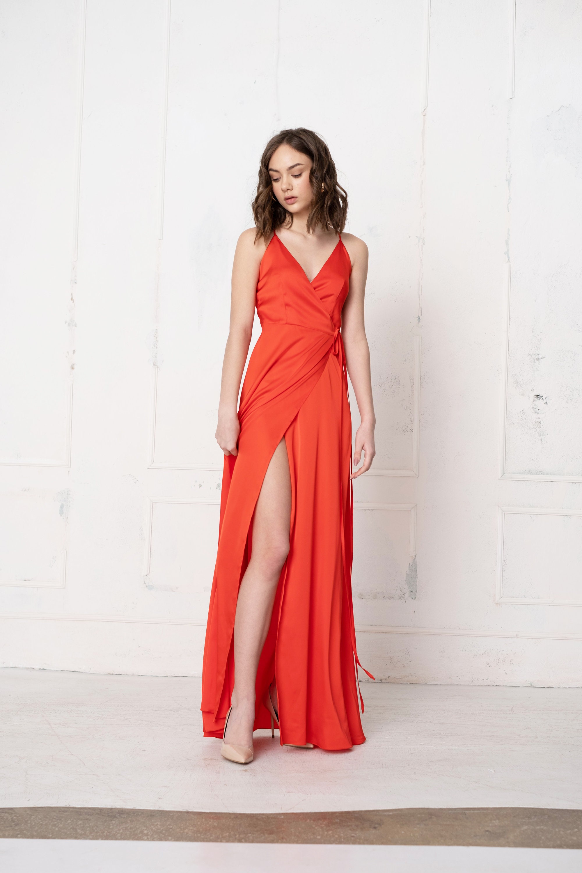 Scarlet Red Bridesmaid Dress - Etsy