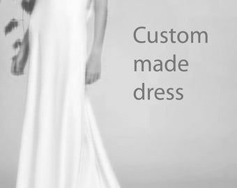 Custom made  dress . Bridesmaids satin slip dress.