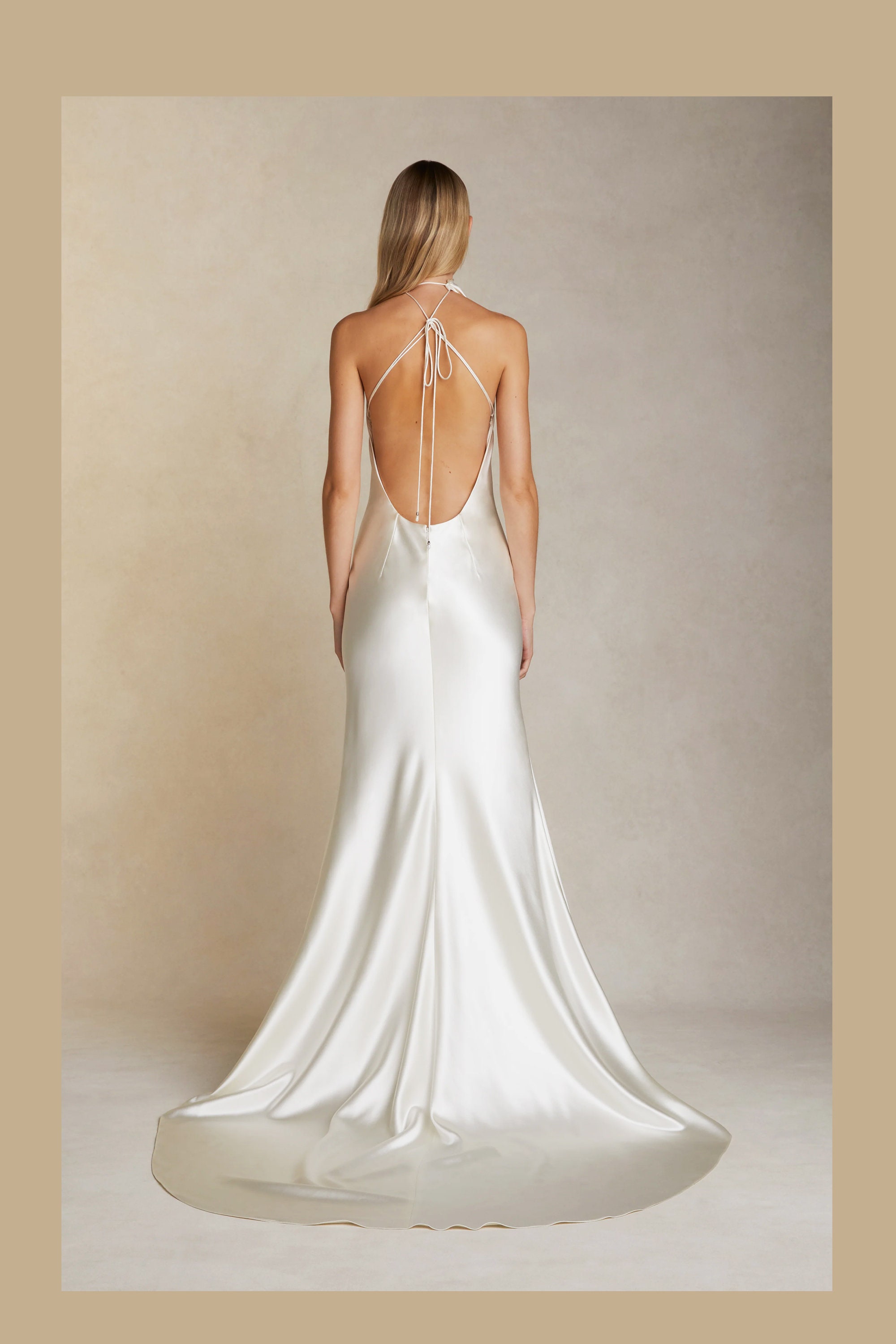Wedding Dress High Neck Halter Gown. Spaghetti Straps Tie Closure. Bridle  Backless Ivory Beach Dress. Halter Top Dress. Dress for Reception. - Etsy