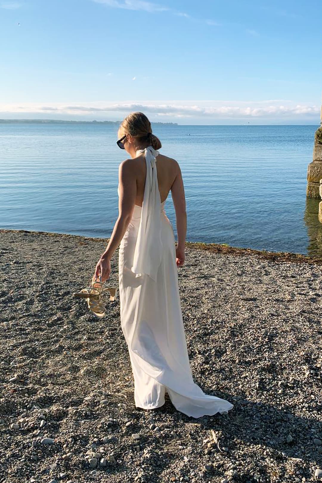 Halter Top Backless Dress Wedding Ivory Beach Slip Dress. Simple — free download