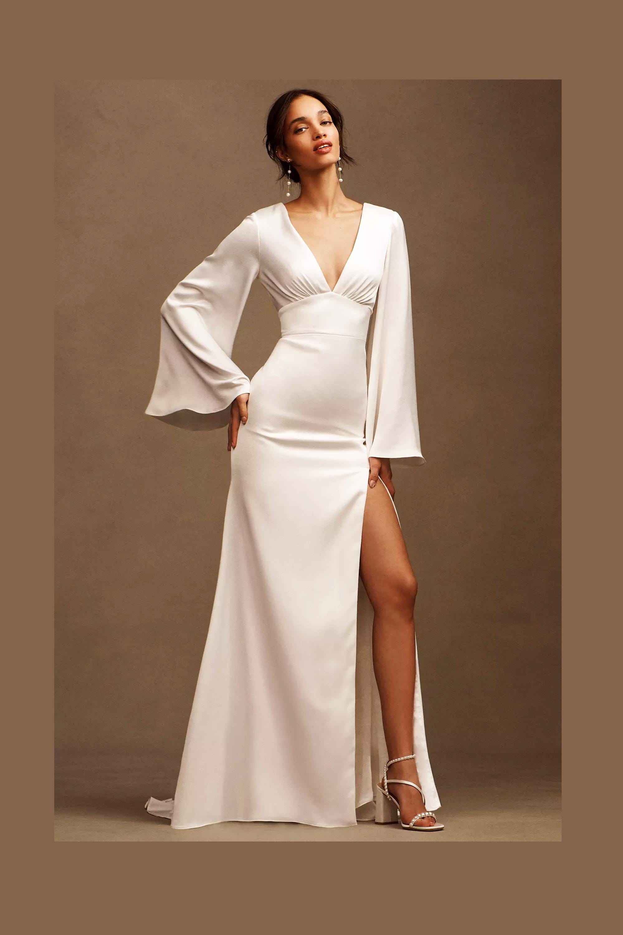 Rose Gold Bridesmaid Dress Long Sleeve - Etsy
