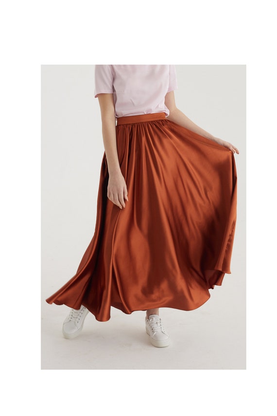 1950s Brown Linen Full Circle Skirt 5736 1950s Brown Linen Full Circle Skirt 5736