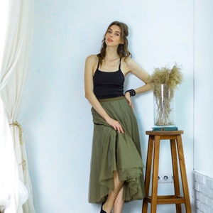 Green Tulle bridesmaids  skirt  Prom long tulle skirt. Wedding simple tulle skirt. Casual tulle skirt