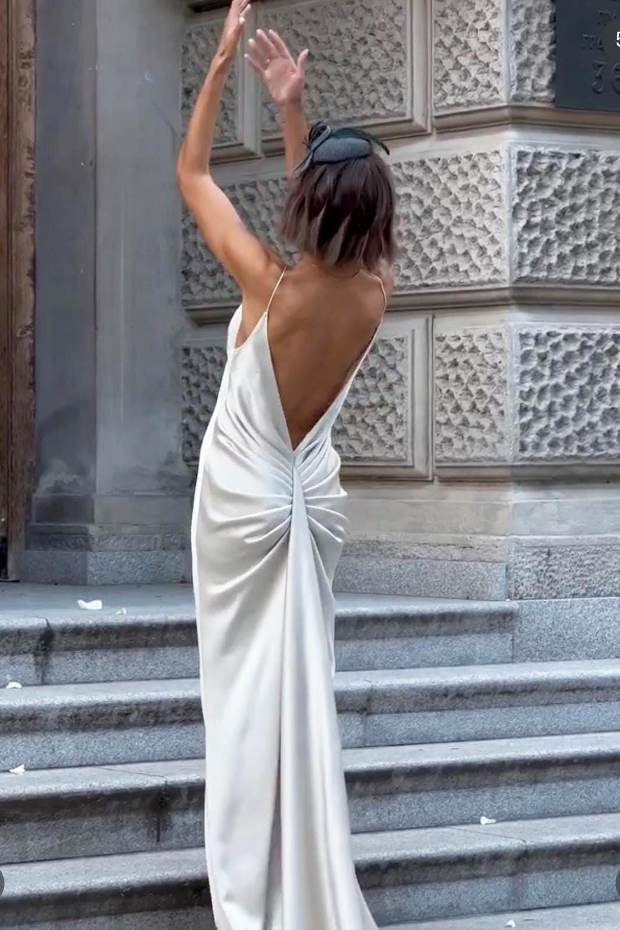 vintage backless dress Halston RARE Vintage Beaded Open-Back Gown Black