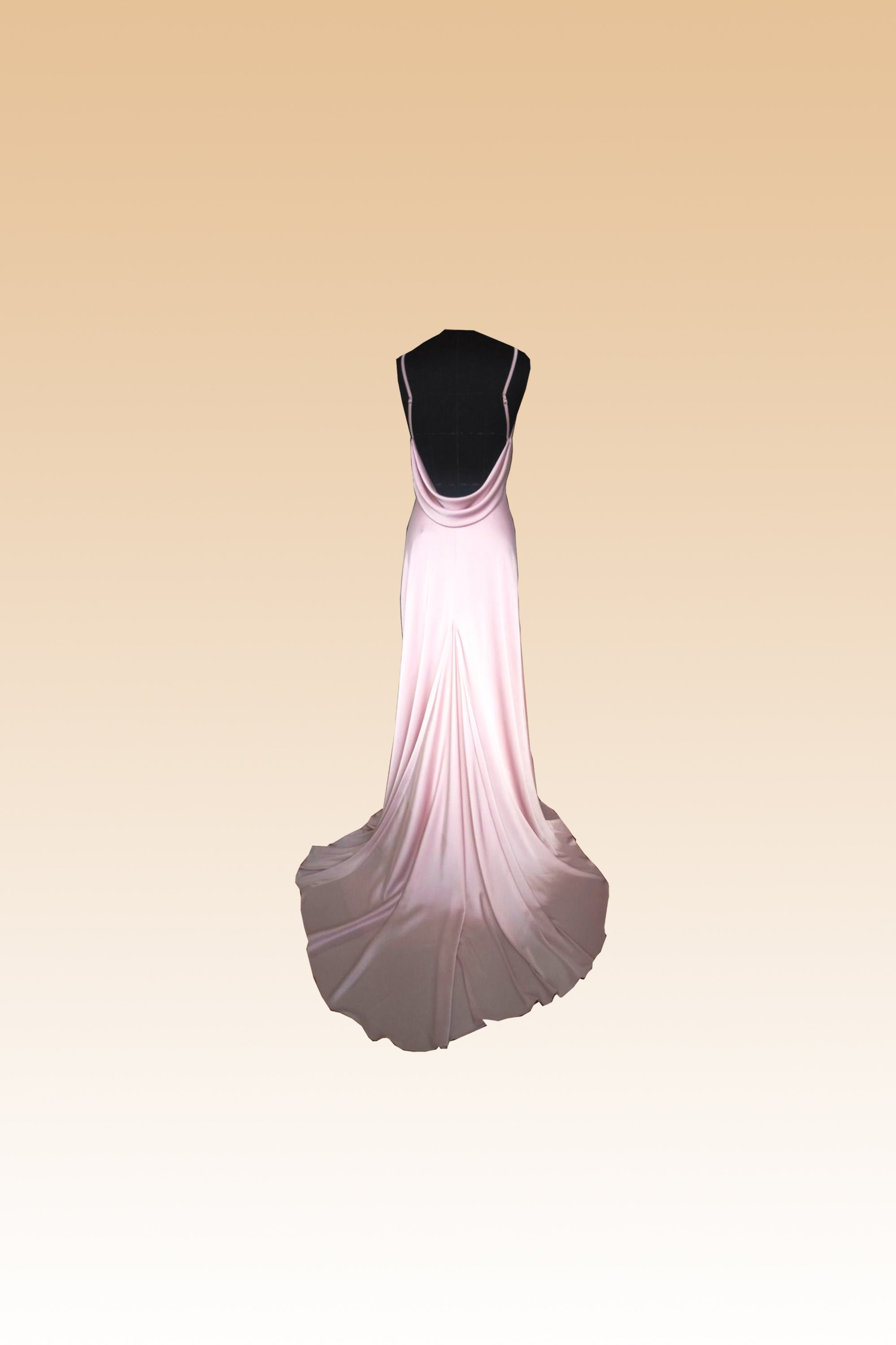 Bridesmaids Blush Slip With Cowl Back Dress. Custom Wedding Blush Beach Dress Open Back. Prom