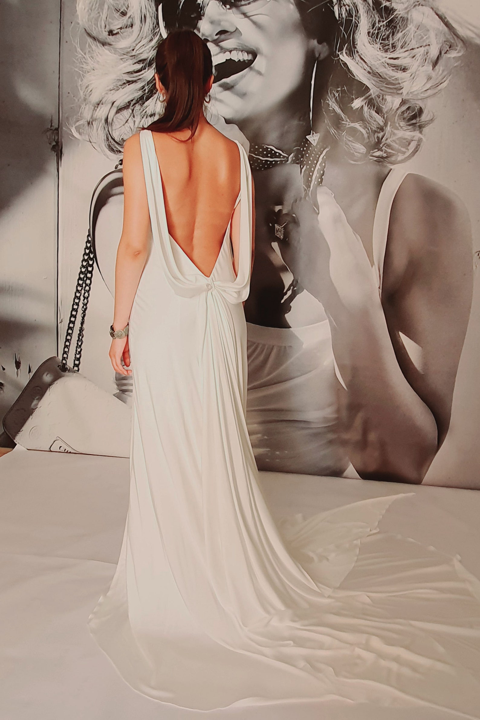 Backless Simple Wedding Dress. Bridle Deep Low Back Slip Dress. Custom ...