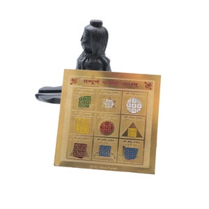 Nine Planet Yantra in Metal – Sacred Vedic Talisman for Planetary Harmony and Protection