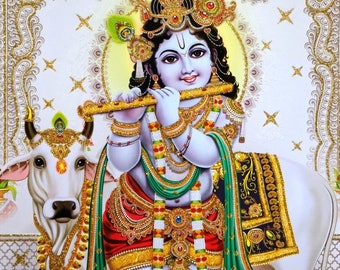 Lord Krishna Printable Digital Wall Art - Instant Download, High Resolution Art, Printable Home Decor, Frame-Ready Spiritual Artwork