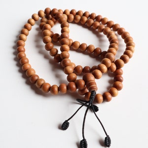 Sandalwood Mala Necklace: 108 Bead Buddhist Prayer Rosary