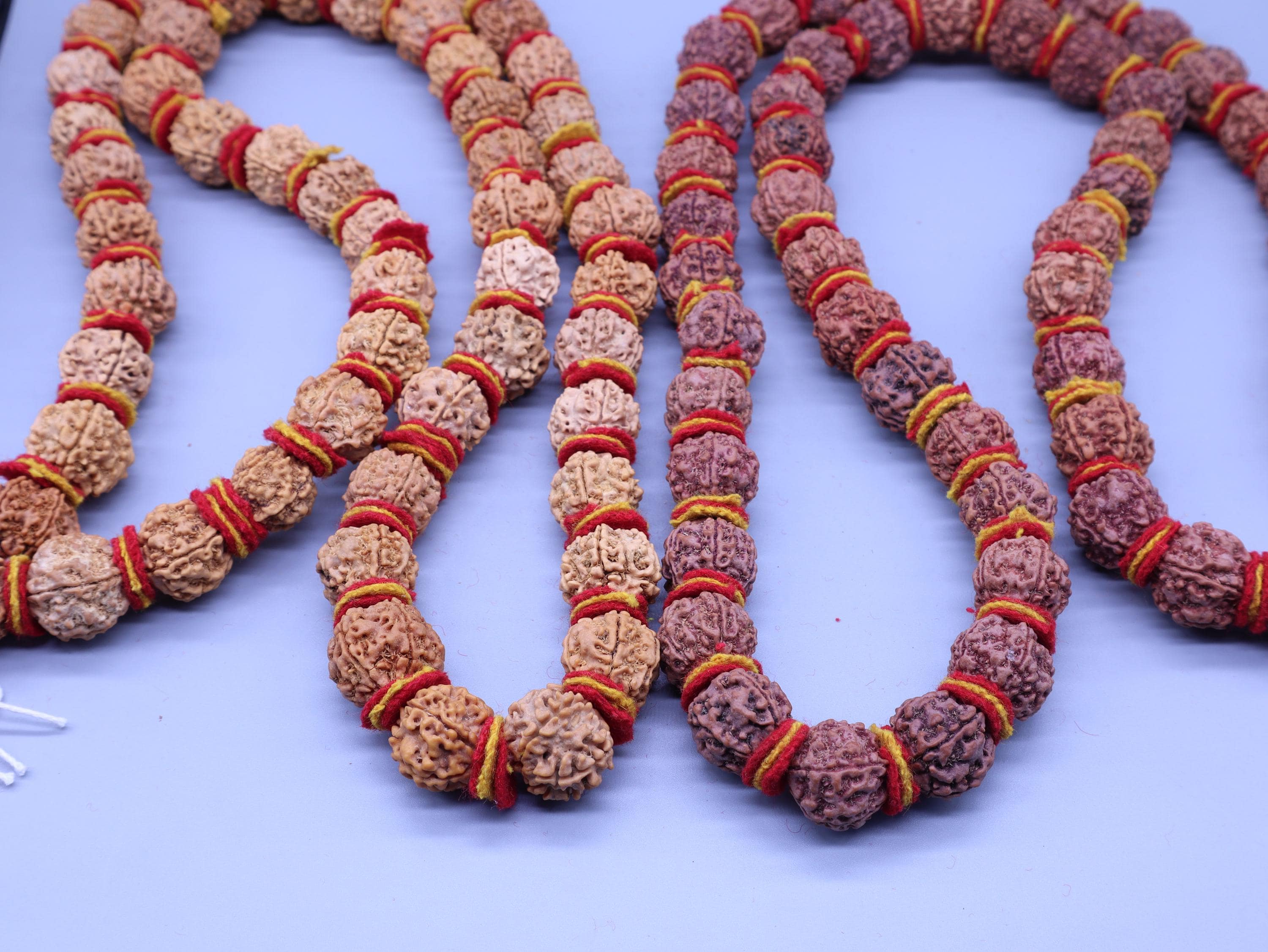 Ganesha Arts 2 Mukhi Indonesische Rudraksha Mala 54 kralen 7mm-9mm Lab gecertificeerd