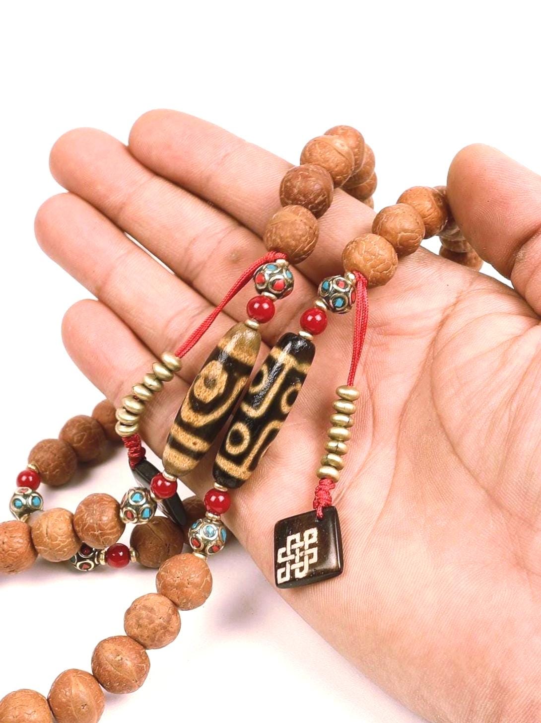 チベットのヴィンテージ Dzi Bodhi 数珠 - Etsy 日本