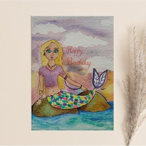 Carte de voeux de joyeux anniversaire | La petite sirène