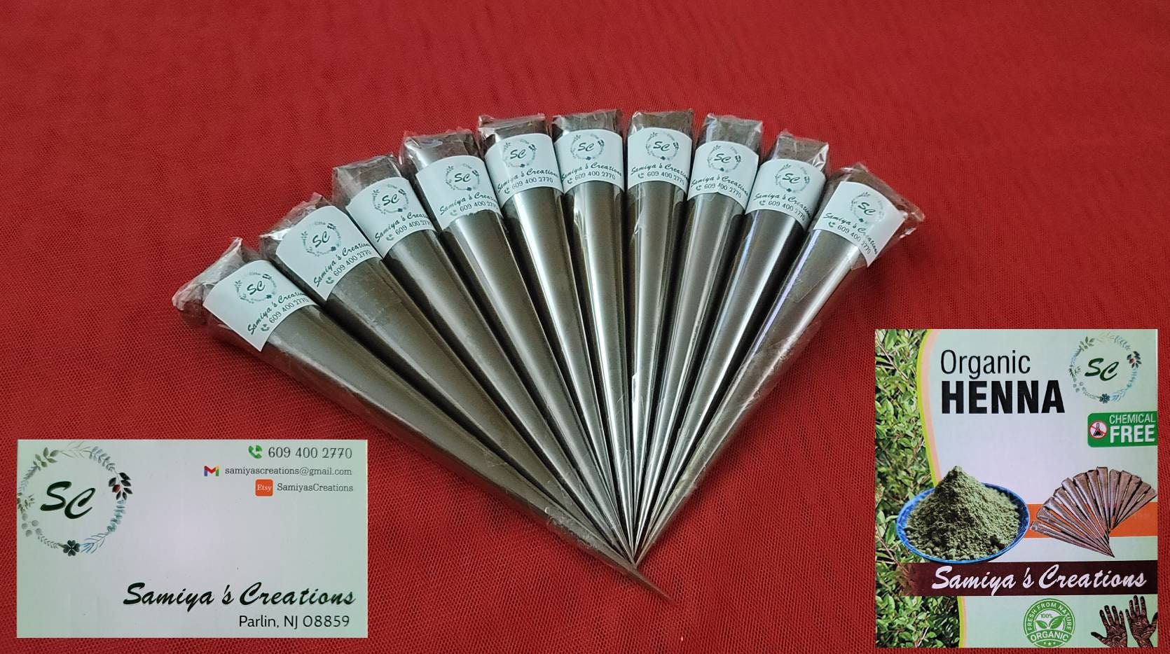 Organic Henna Cones [(5 Cone) 18g-20g each cone]