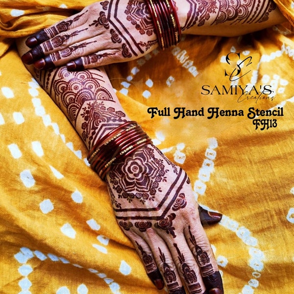 Full Hand Henna Stencils -1piece