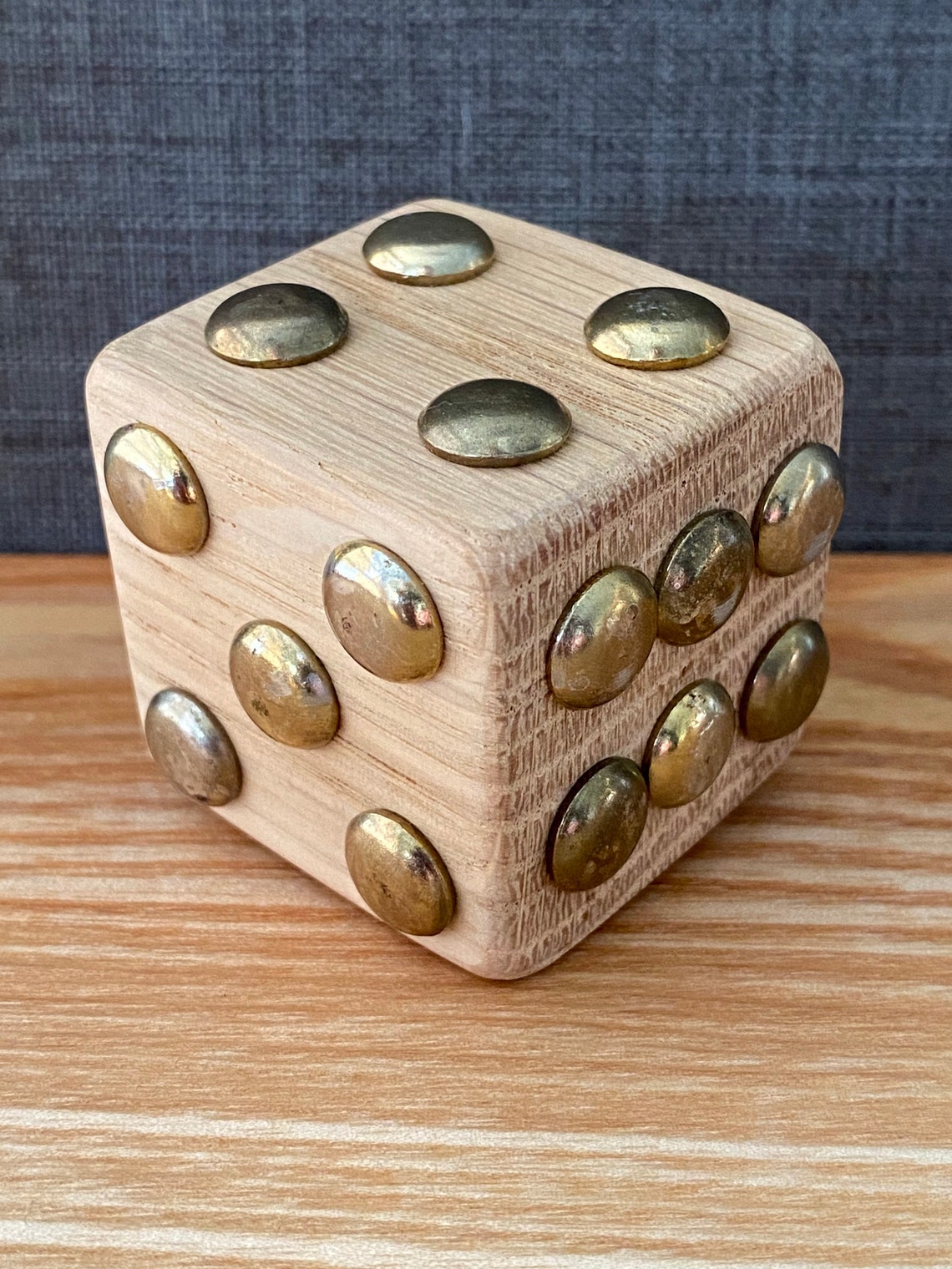 Handmade Large Wooden Oak Dice Keyring Etsy