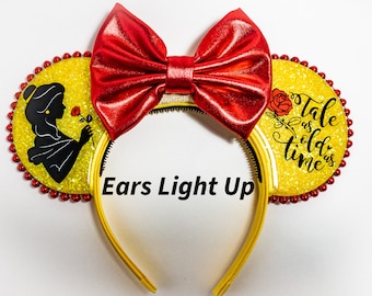 Light Up Belle Beauty Beast Inspired Mouse Ears