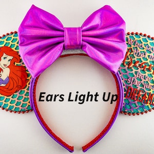 Light Up Ariel Mermaid Inspired Mouse Ears