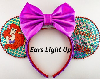 Light Up Ariel Mermaid Inspired Mouse Ears