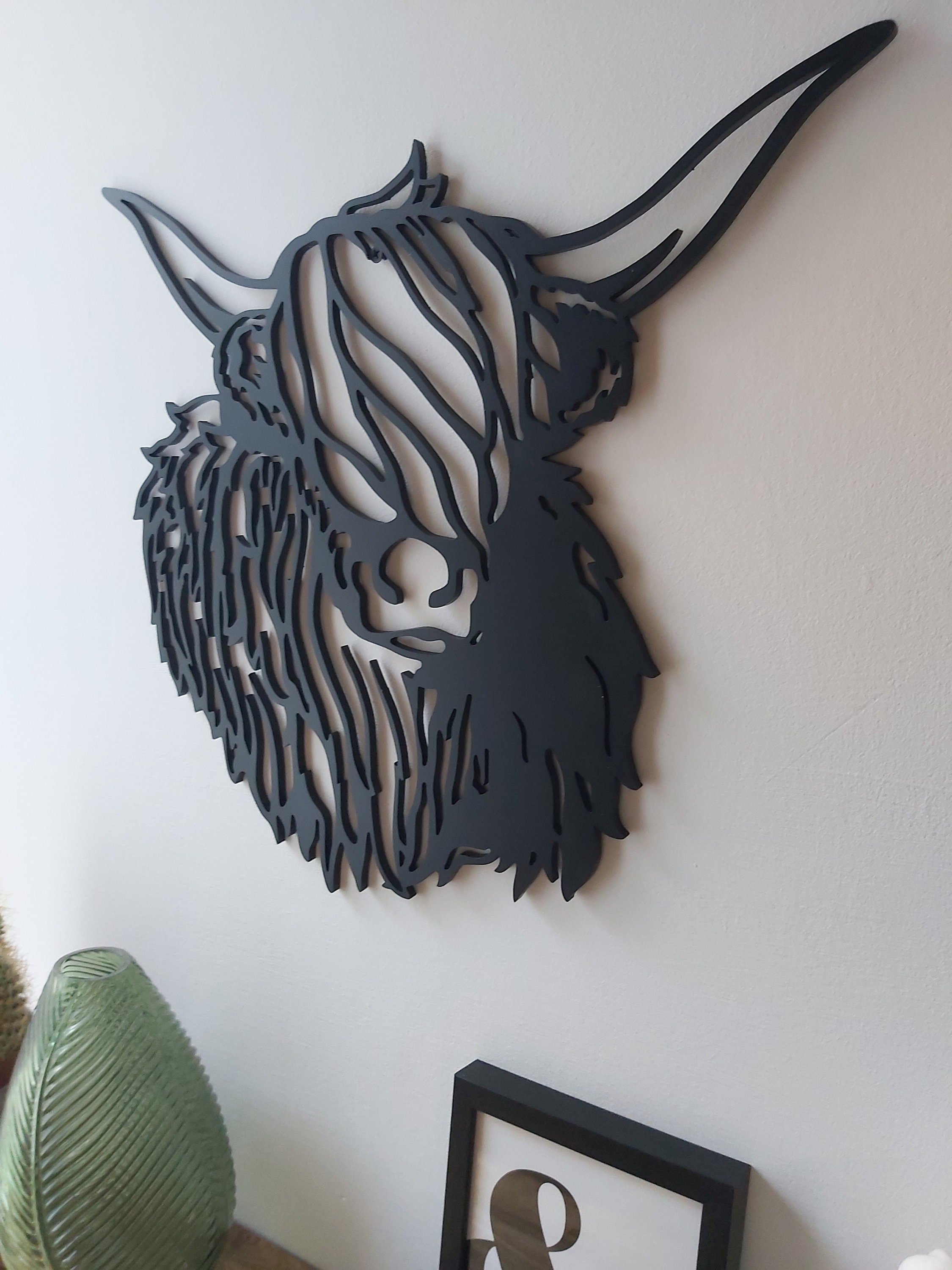Highland Cow/Highland Cow Art/Wall Hanging/Cow Sign/Metal wall Etsy