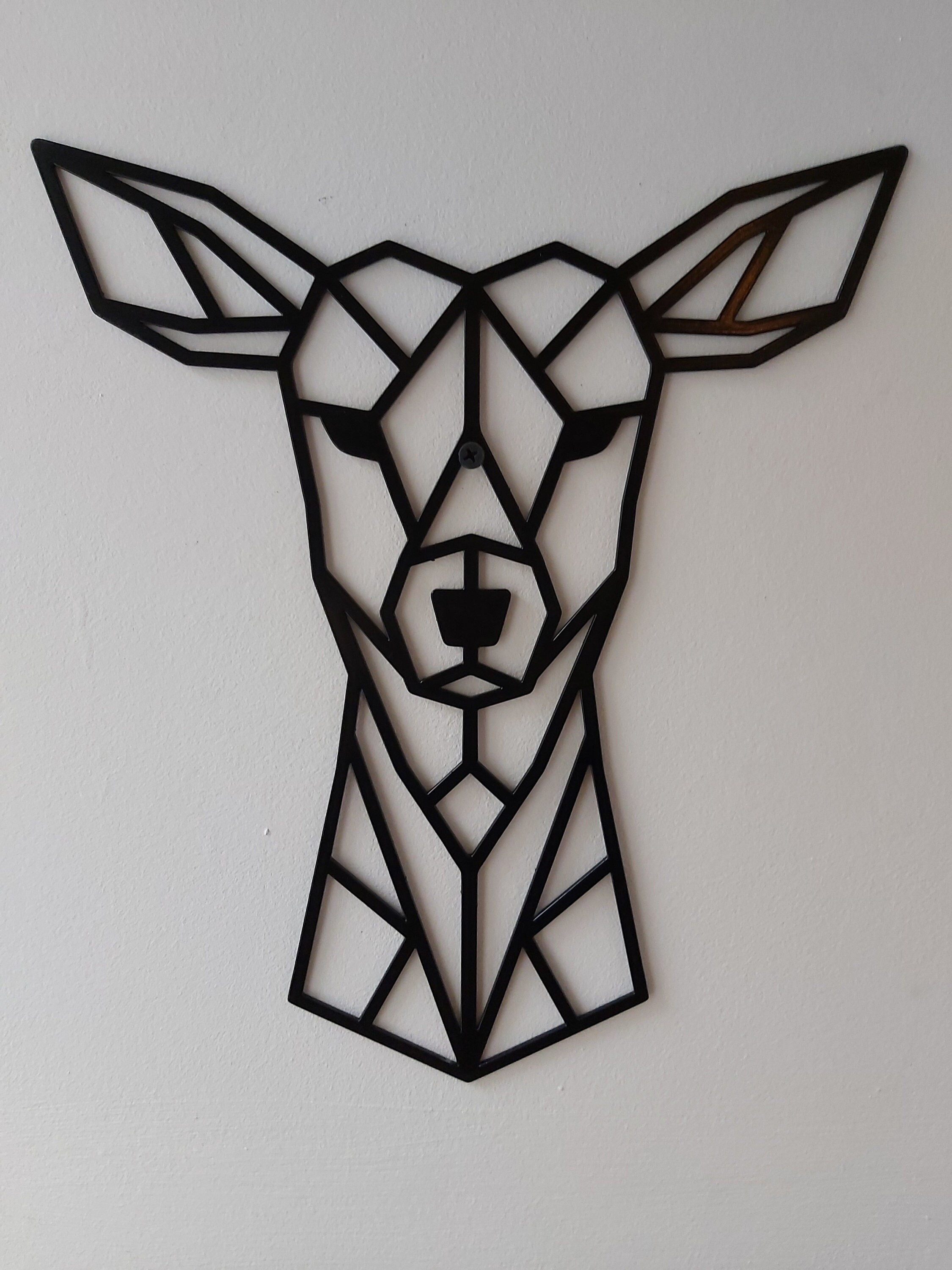 Stag Head/Metal Wall Art/Geometric Wall Art/Doe Etsy
